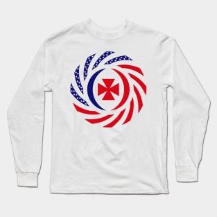 Wallis and Futuna Islander American Multinational Patriot Flag Series Long Sleeve T-Shirt